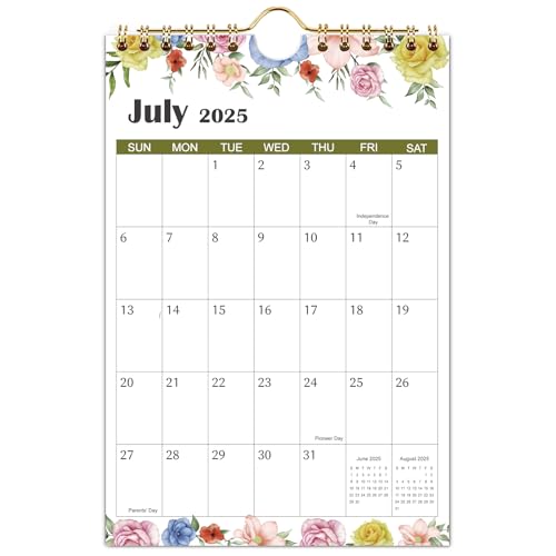 Mini-Kalender 2025–2026, 14 x 21,6 cm, kleiner Kalender von Juli 2025 bis Dezember 2026, kleiner Notizblock-Kalender für Wand, Schreibtisch, Pinnwand oder Kühlschrank, Blumenmuster Mini-Kalender 2025–2026, 14 x 21,6 cm, kleiner Kalender von Juli 2025 bis Dezember 2026, kleiner Notizblock-Kalender für Wand, Schreibtisch, Pinnwand oder Kühlschrank, Blumenmuster von Riobat