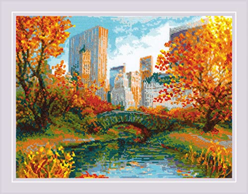 Riolis Kreuzstich Set "Zentralpark", Zählmuster, 40x30cm von Riolis