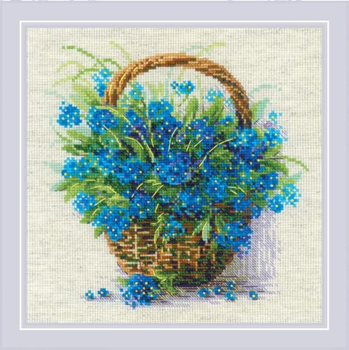 RIOLIS Counted Cross Stitch Kit 8.75"X8.75"-Forget Me Knots In A Basket ((14 Count) von Riolis