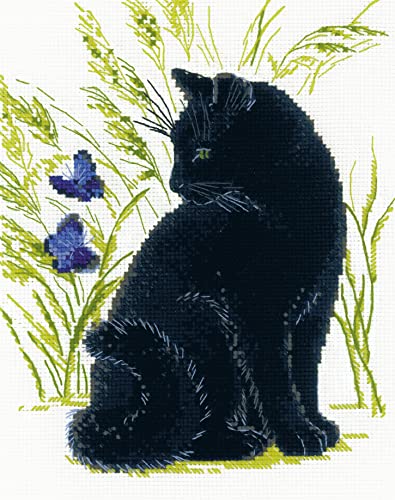 RIOLIS Kreuzstich-Set, 24,1 x 29,5 cm, schwarze Katze, 10 Stück RIOLIS Kreuzstich-Set, 24,1 x 29,5 cm, schwarze Katze, 10 Stück von Riolis
