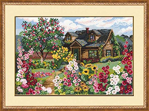 Riolis Blühender Garten Kreuzstich-Set, Baumwolle, Mehrfarbig, 38 x 26 x 0.1 cm von Riolis