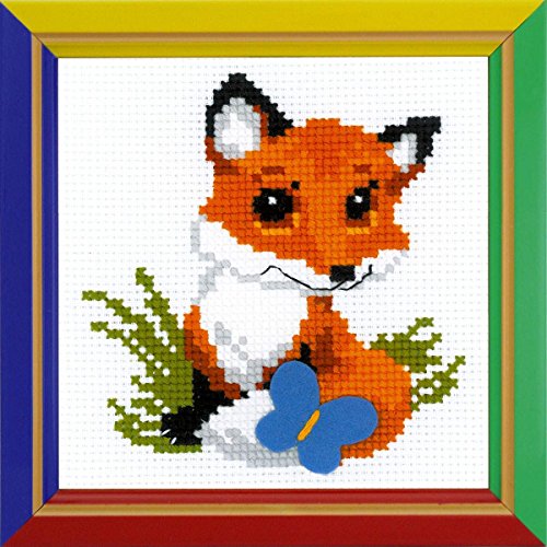 Riolis Kreuzstich-Set Kleiner Fuchs, Baumwolle, Mehrfarbig, 15 x 15 x 0.1 cm von Riolis