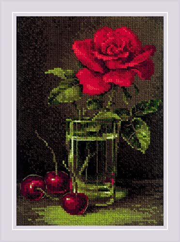Riolis Kreuzstich Set "Rose und Süßkirsche", Zählmuster, 15x21cm Riolis Kreuzstich Set "Rose und Süßkirsche", Zählmuster, 15x21cm von Riolis