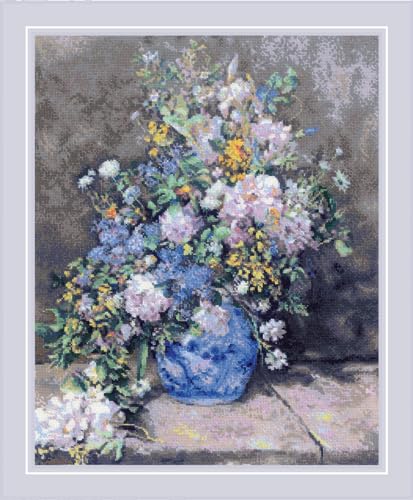 RIOLIS Kreuzstich-Zählmusterpackung 2137 Frühlingsstrauß nach P. A. Renoirs Gemälde von Riolis