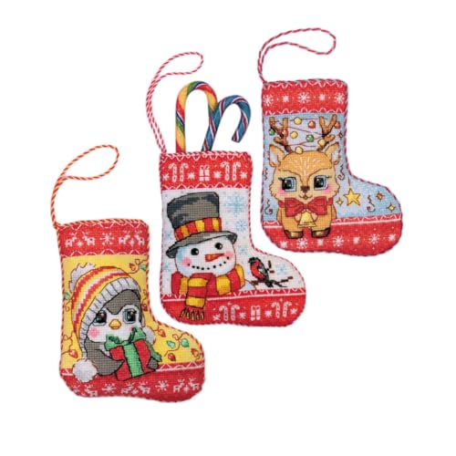 Riolis Kreuzstich Stickpackung "Weihnachtsstrümpfe klein, 3er-Set", Zählmuster, a 11x15cm Riolis Kreuzstich Stickpackung "Weihnachtsstrümpfe klein, 3er-Set", Zählmuster, a 11x15cm von Riolis