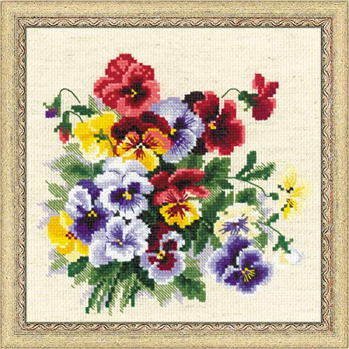 Riolis 1516 Stiefmütterchen-Medley, Acryl, Wolle, weiß, 20 x 20 cm Riolis 1516 Stiefmütterchen-Medley, Acryl, Wolle, weiß, 20 x 20 cm von Riolis