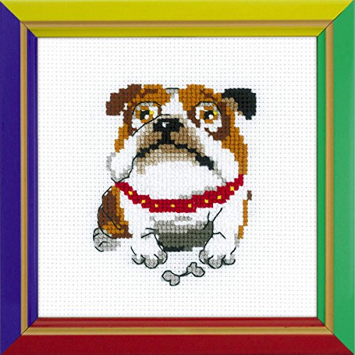Riolis, Zählmuster Kreuzstich-Set Englische Bulldogge, Baumwolle, Mehrfarbig, 13 x 13 x 0.1 cm von Riolis