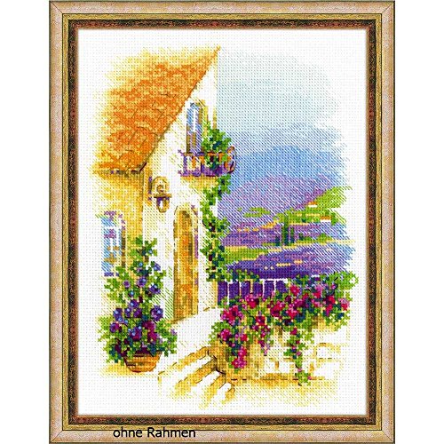 Riolis, Zählmuster Kreuzstich-Set Provence Straße, Baumwolle, Mehrfarbig, 18 x 24 x 0.1 cm von Riolis