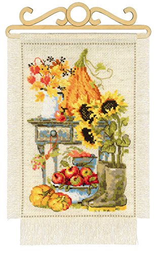 Riolis 1657 Ferienhaus Garten Herbst Kreuz Inhalt Baumwolle Mehrfarbig 20 x 30 x 0, 1 cm von Riolis