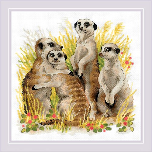 Riolis Kreuzstich-Set "Erdmännchen", Zählmuster Riolis Kreuzstich-Set "Erdmännchen", Zählmuster von Riolis