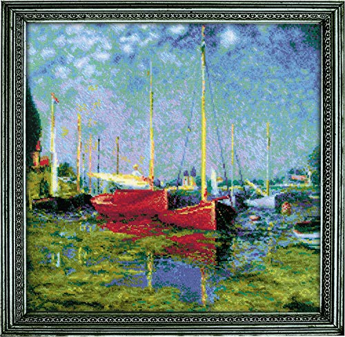Riolis 1779 Kreuzstichpackung Argenteuil nach der Malerei von C. Monet, Zählmuster Kreuzstich-Set, Baumwolle, mehrfarbig, 4040cm von Riolis