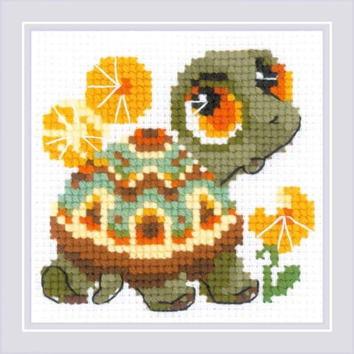 Riolis 1795 Kreuzstichpackung Kleine Schildkröte, Zählmuster Kreuzstich-Set, Baumwolle, mehrfarbig, 1010cm Riolis 1795 Kreuzstichpackung Kleine Schildkröte, Zählmuster Kreuzstich-Set, Baumwolle, mehrfarbig, 1010cm von Riolis