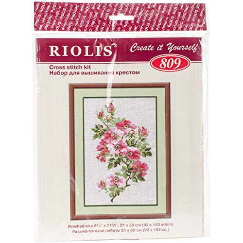 Riolis Kreuzstich-Set, Motiv: Mai Wild Rose, Multi Color, Kreuzstich von Riolis