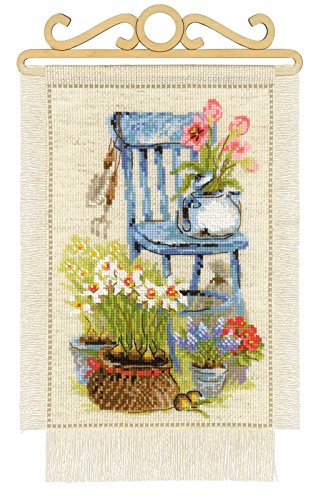 Riolis Ferienhaus Garten. Frühling Kreuzstichpackung, Baumwolle, Mehrfarbig, 20 X 30 X 0,1 cm von Riolis