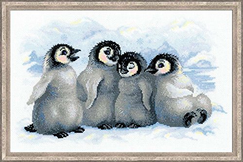 RIOLIS - Funny Penguins - Kreuzstichpackung im gezählten Kreuzstich - Nicht auf dem Stoff vorgedruckt! von Riolis