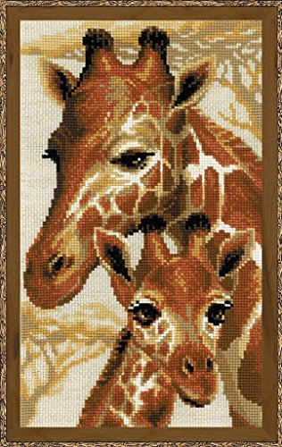 RIOLIS Giraffen Kreuzstich-Set, Baumwolle, Mehrfarbig, 22 x 38 x 0.1 cm von Riolis