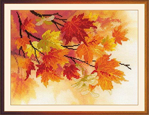 Riolis Herbstfarben Kreuzstich-Set, Baumwolle, Mehrfarbig, 40 x 30 x 0.1 cm von Riolis