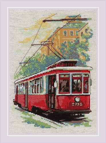Riolis Kreuzstich Set "Alte Straßenbahn", Zählmuster, 21x30cm Riolis Kreuzstich Set "Alte Straßenbahn", Zählmuster, 21x30cm von Riolis