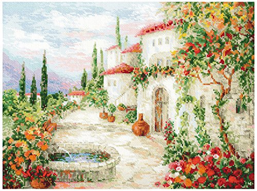 Riolis Kreuzstich-Set Am Springbrunnen, Baumwolle, Mehrfarbig, 40 x 30 x 0.1 cm von Riolis