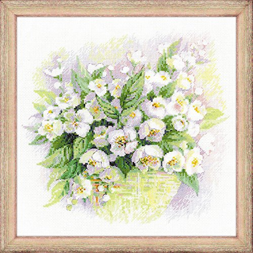 Riolis Kreuzstich-Set Aquarell Jasmin, Baumwolle, Mehrfarbig, 30 x 30 x 0.1 cm Riolis Kreuzstich-Set Aquarell Jasmin, Baumwolle, Mehrfarbig, 30 x 30 x 0.1 cm von Riolis