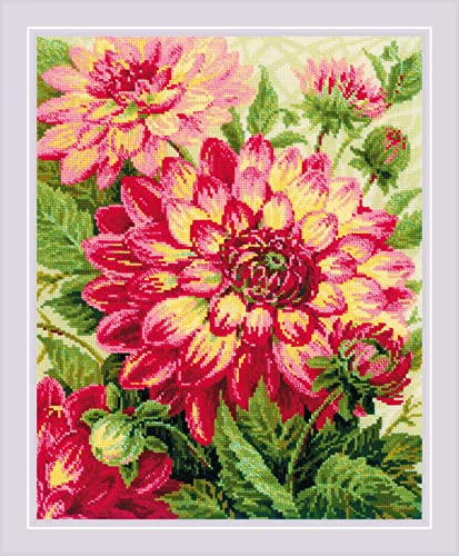 Riolis Kreuzstich Set "Dahlien", Zählmuster, 40x50cm Riolis Kreuzstich Set "Dahlien", Zählmuster, 40x50cm von Riolis