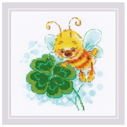 Riolis Kreuzstich Set "Glücksklee ", Zählmuster, 15x15cm von Riolis