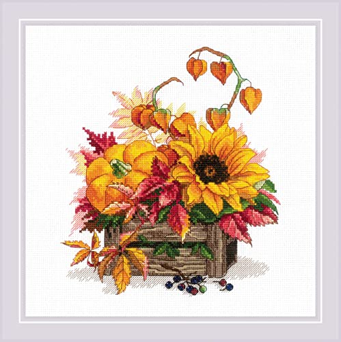 Riolis Kreuzstich Set "Hallo Herbst", Zählmuster, 25x25cm von Riolis