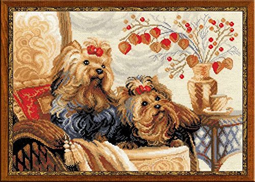 Riolis Kreuzstich-Set Haustiere, Baumwolle, Mehrfarbig, 40 x 30 x 0.1 cm von Riolis