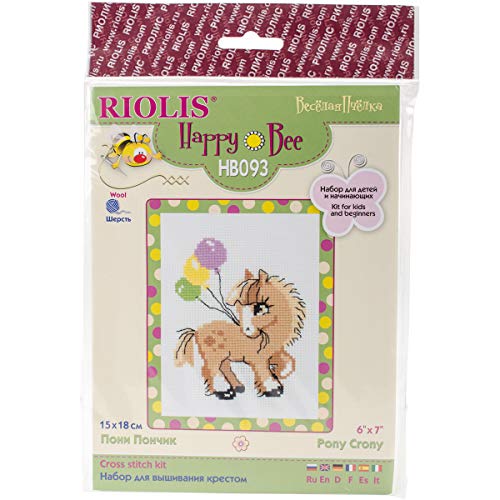 Riolis Kreuzstich-Set Pony, Baumwolle, Mehrfarbig, 15 x 18 x 0.1 cm von Riolis