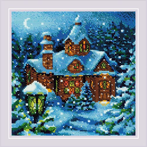 Riolis Kreuzstich Set "Schneefall im Wald", Zählmuster, 20x20cm von Riolis