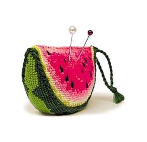 Riolis Kreuzstich-Set Wassermelonen Nadelkissen, Baumwolle, Mehrfarbig, 9 x 5 x 3 cm von Riolis