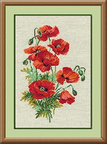 Riolis Kreuzstich-Set Wilder Mohn, 20,7 x 28 cm, 16-fädig von Riolis