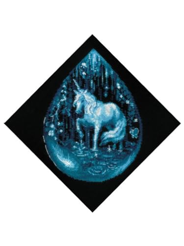 Riolis Kreuzstich Stickpackung "Einhornträne", Zählmuster, 20x20cm von Riolis