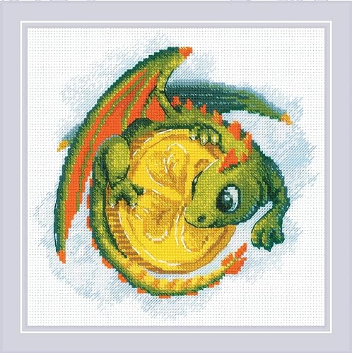 Riolis Kreuzstich Stickpackung "Glücksmünze", Zählmuster, 20x20cm von Riolis