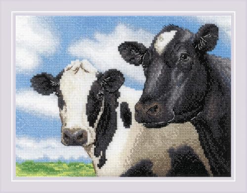 Riolis Kreuzstich Stickpackung "Kühe", Zählmuster, 24x18cm von Riolis