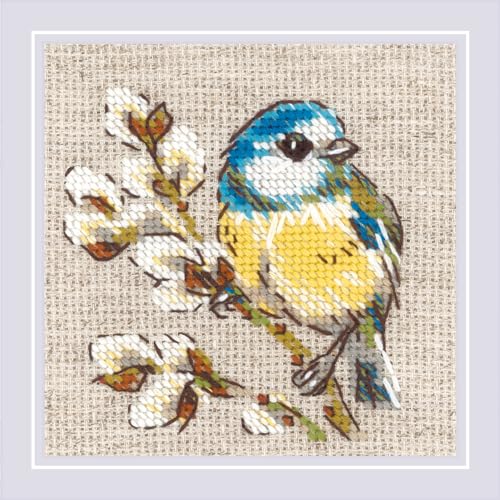 Riolis Kreuzstich Stickpackung "Meise", Zählmuster, 10x10cm von Riolis
