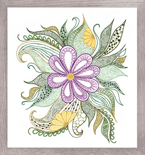 Riolis Lovely Flower Stickerei, Baumwolle, 30 x 34 x 0,1 cm von Riolis