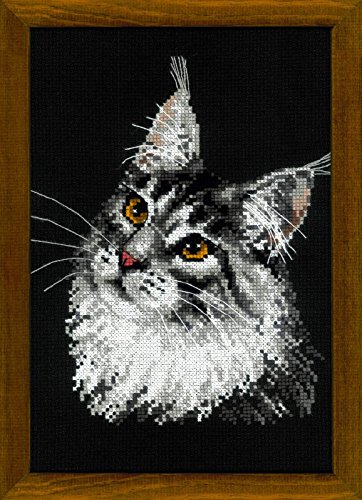 Riolis Maine Coon Cross Stitch kit, Baumwolle, Multi-Color, 21 x 30 x 0,1 cm von Riolis