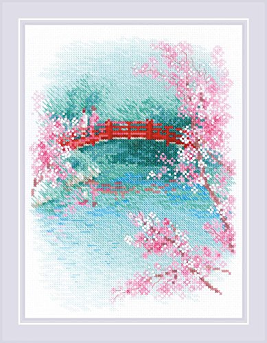 Riolis Sakura. Brücke Kreuzstich-Set, Baumwolle, Mehrfarbig, 18 x 24 cm Riolis Sakura. Brücke Kreuzstich-Set, Baumwolle, Mehrfarbig, 18 x 24 cm von Riolis