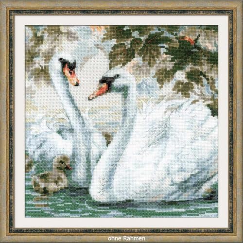 Riolis Stickbild-Set Kreuzstich "Weiße Schwäne", Zählmuster von Riolis