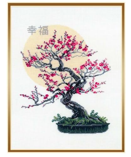 Riolis Stickbild-Set "Bonsai Sakura Wish of Well Being", Zählmuster von Riolis