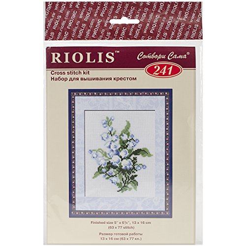 Riolis Stickbild-Set, Motiv Lily of The Valley (Lilien), Kreuzstich, 13 x 16 cm von Riolis