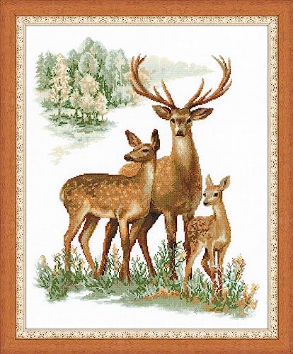 Riolis Kreuzstich-Set Hirsche, Baumwolle, Mehrfarbig, 40 x 50 x 0.1 cm Riolis Kreuzstich-Set Hirsche, Baumwolle, Mehrfarbig, 40 x 50 x 0.1 cm von Riolis