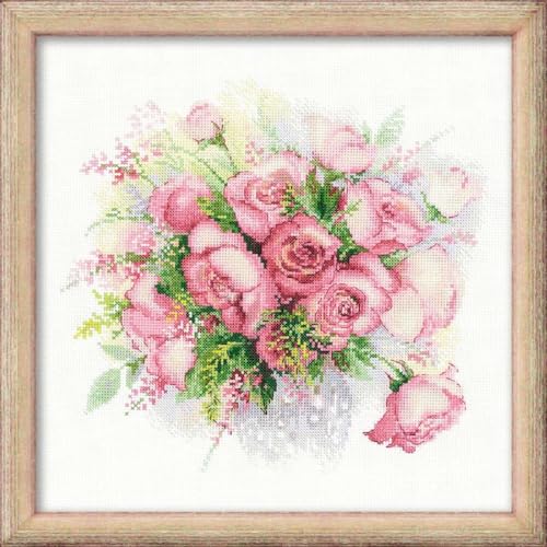 Riolis Stickbild-Set, Motiv Rosen in Wasserfarben, Kreuzstich, Watercolor Roses (14 Count) von Riolis