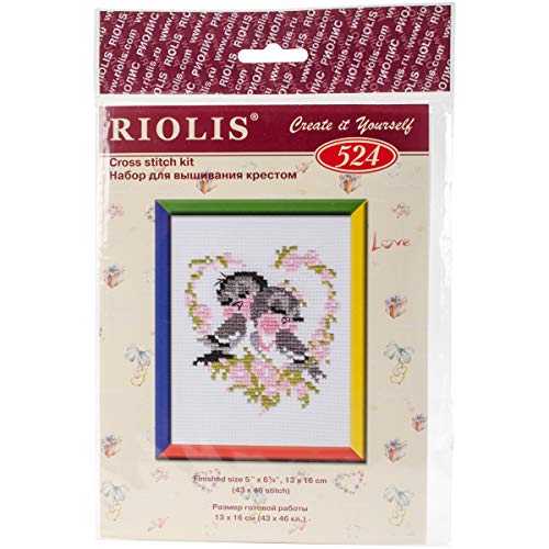 Riolis Stickbildset Erste Liebe Kreuzstich-Set, Baumwolle, Mehrfarbig, 13 x 16 x 0.1 cm von Riolis