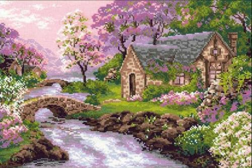 Riolis Stickpackung Cottage am Fluss, gezählter Kreuzstich, Zählmuster von Riolis