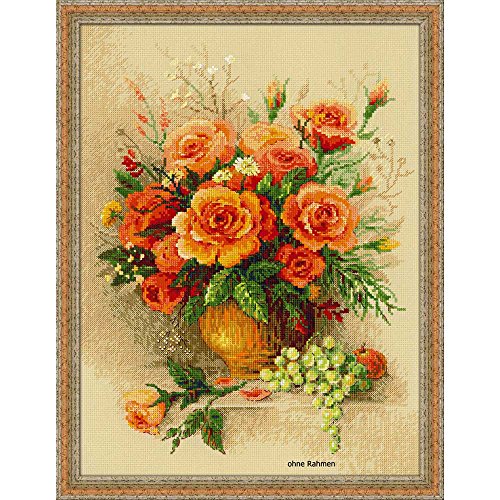 Riolis Kreuzstich-Set Tee Rosen Kreuzstich-Set, 100% Baumwolle, Mehrfarbig von Riolis