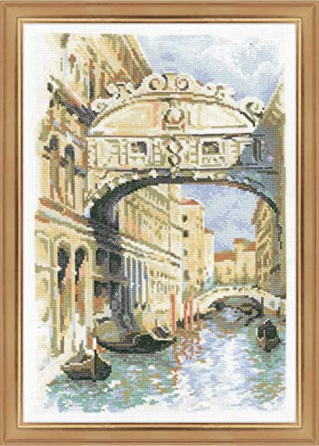 Riolis Venice. Bridge of Sighs Cross Stitch Kit, Baumwolle, Multi-Color, 26 X 38 X 0,1 cm von Riolis
