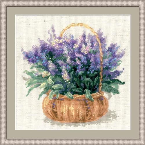 Riolis französischer Lavendel Kreuzstich-Set, Baumwolle, Mehrfarbig, 25 x 25 x 0.1 cm von Riolis