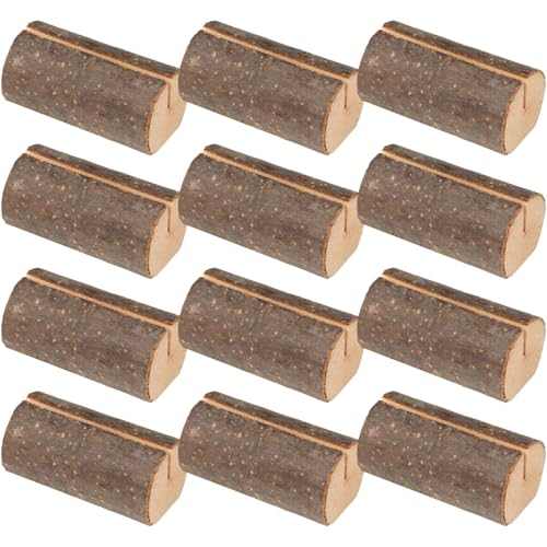 Ripeng Rustikale Tischkartenhalter aus Holz, Tischnummernständer, Holzrinde, Memohalter, Foto, Bild, Notiz-Clip für rustikale Hochzeit, Geburtstag, Party, 12 Stück von Ripeng